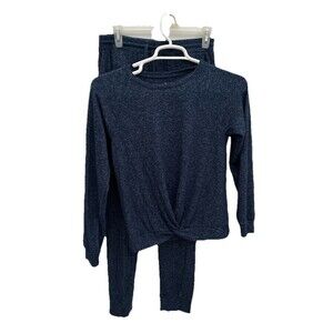 Zella Girls Blue set XL 14 / 16 Shirt long Sleeve Pants Joggers 2 Pieces Marbled